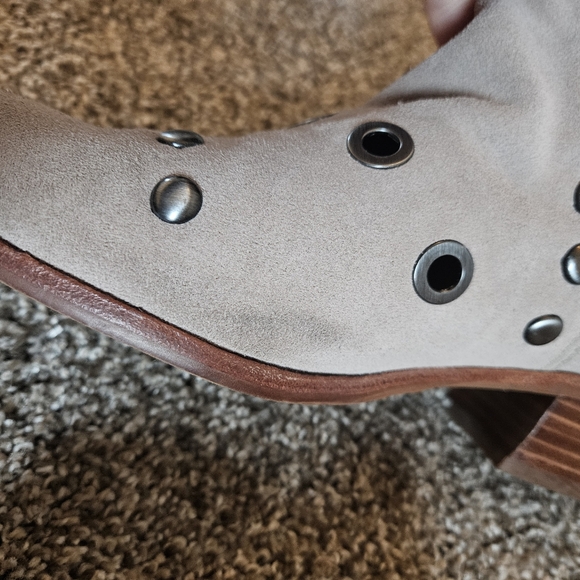 Sam Edelman Suede Cream and Grommet Ankle Boots - Picture 7 of 14